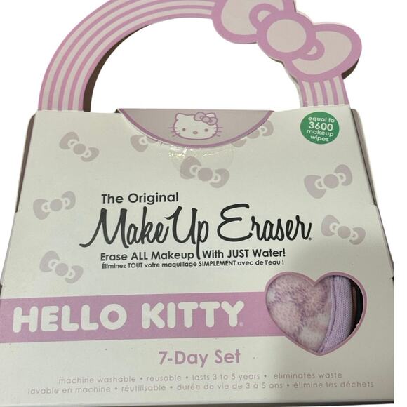 NIB Hello Kitty Makeup Eraser Full 4-Piece Set Sanrio Collab 7-Day Sets - Picture 6 of 16